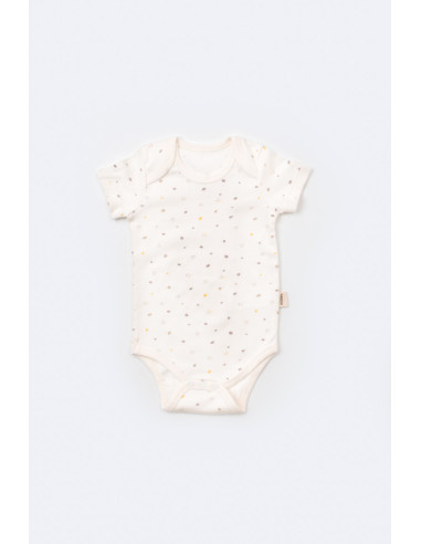 UP-BC-CSY5109,Set de 10 piese pentru nou nascut - 100% bumbac organic - Ecru cu buline, Baby Cosy