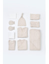 UP-BC-CSY5110,Set de 10 piese pentru nou nascut - 100% bumbac organic - Crem cu buline, Baby Cosy