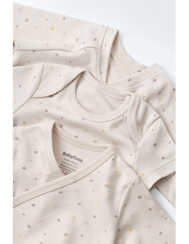 UP-BC-CSY5110,Set de 10 piese pentru nou nascut - 100% bumbac organic - Crem cu buline, Baby Cosy