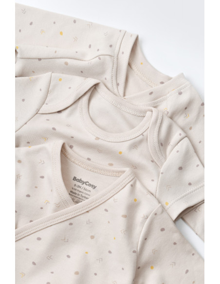 UP-BC-CSY5110,Set de 10 piese pentru nou nascut - 100% bumbac organic - Crem cu buline, Baby Cosy