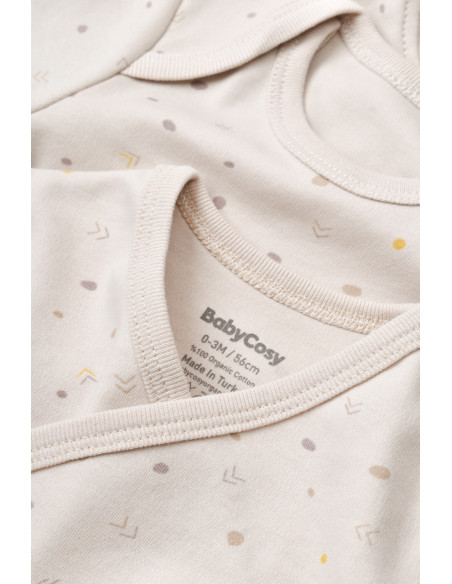 UP-BC-CSY5110,Set de 10 piese pentru nou nascut - 100% bumbac organic - Crem cu buline, Baby Cosy
