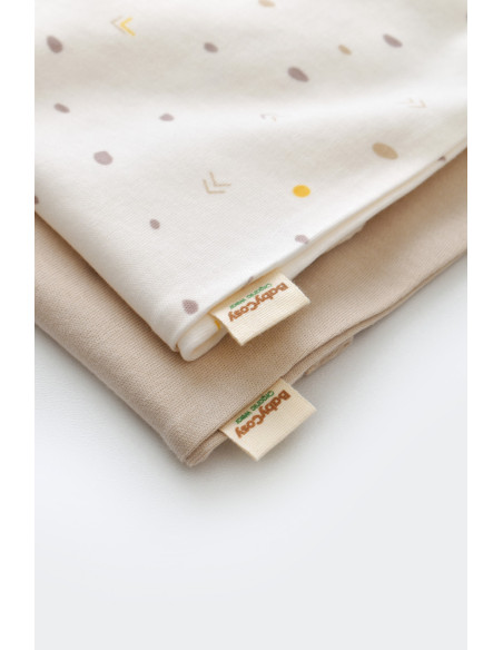 UP-BC-CSY5703-6,Set 2 body-uri fara maneci bebe unisex -100% bumbac organic - Ecru cu buline, Baby Cosy