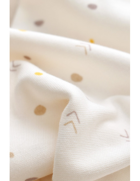 UP-BC-CSY5703-6,Set 2 body-uri fara maneci bebe unisex -100% bumbac organic - Ecru cu buline, Baby Cosy