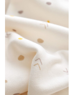 UP-BC-CSY5756-0,Set 2 body-uri cu maneca lunga petrecute bebe unisex -100% bumbac organic - Ecru cu buline, Baby Cosy 2