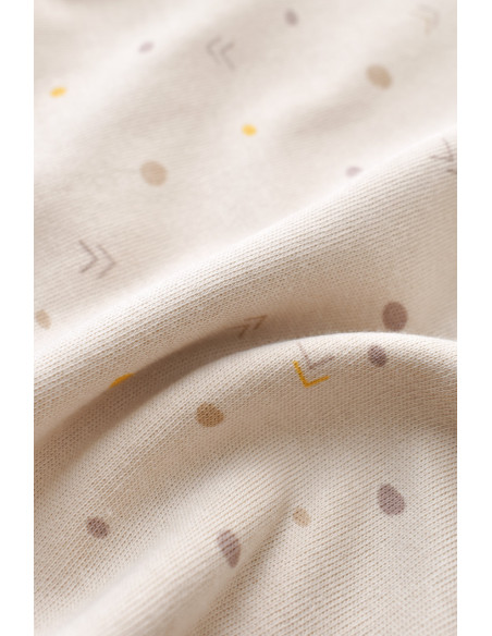 UP-BC-CSY2011-3,Set bluzita cu maneca lunga si panataloni lungi - bumbac organic 100% - Crem cu buline, Baby Cosy