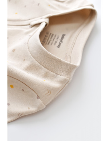 UP-BC-CSY3040-3,Salopeta cu fermoar cu maneca lunga si panataloni lungi - 100%bumbac organic - Crem cu buline, Baby Cosy
