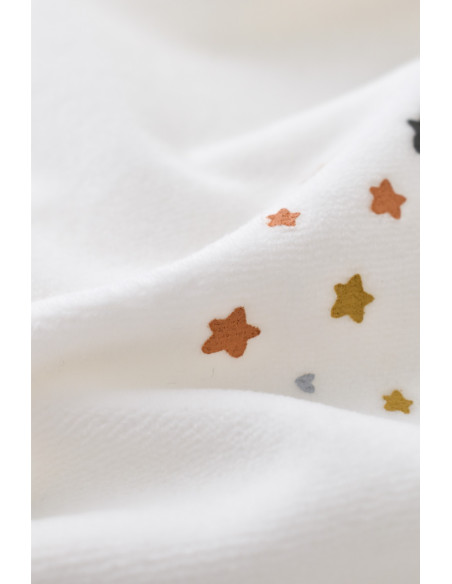 UP-BC-CSYK6000-0,Salopeta Curcubeu cu maneca lunga si botosei din 80%bumbac organic si 20% poliester - Ecru, Baby Cosy