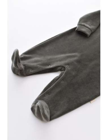 UP-BC-CSYK6002-3,Salopeta Curcubeu cu maneca lunga si botosei din 80%bumbac organic si 20% poliester - Antracit, Baby Cosy