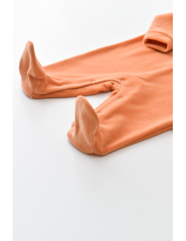 UP-BC-CSYK6003-0,Salopeta Curcubeu cu maneca lunga si botosei din 80%bumbac organic si 20% poliester - Portocaliu, Baby Cosy (Ma