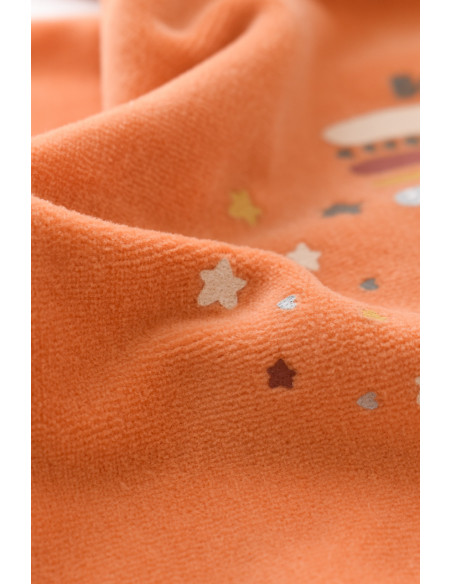 UP-BC-CSYK6003-0,Salopeta Curcubeu cu maneca lunga si botosei din 80%bumbac organic si 20% poliester - Portocaliu, Baby Cosy (Ma