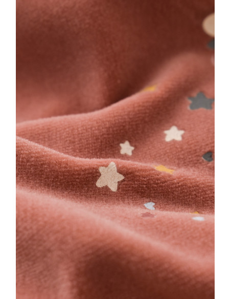 UP-BC-CSYK6004-0,Salopeta Curcubeu cu maneca lunga si botosei din 80%bumbac organic si 20% poliester - Caramiziu, Baby Cosy