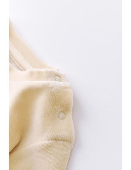 UP-BC-CSYK6006-3,Set Curcubeu cu bluzita cu maneca lunga si panataloni lungi din 80%bumbac organic si 20% poliester - Crem, Baby