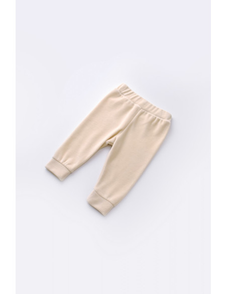 UP-BC-CSYK6006-3,Set Curcubeu cu bluzita cu maneca lunga si panataloni lungi din 80%bumbac organic si 20% poliester - Crem, Baby