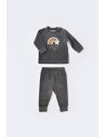 UP-BC-CSYK6007-3,Set Curcubeu cu bluzita cu maneca lunga si panataloni lungi din 80%bumbac organic si 20% poliester - Antracit, 