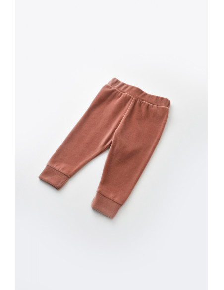UP-BC-CSYK6009-6,Set Curcubeu cu bluzita cu maneca lunga si panataloni lungi din 80%bumbac organic si 20% poliester - Caramiziu,