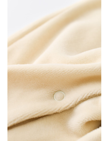 UP-BC-CSYK6010-3,Salopeta Ursulet cu maneca lunga si botosei din 80%bumbac organic si 20% poliester - Crem, Baby Cosy (Marime: 3