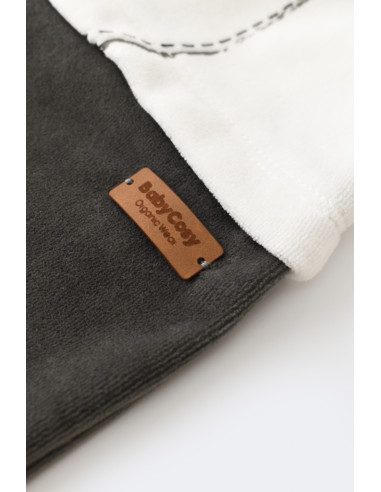 UP-BC-CSYK6011-0,Salopeta Ursulet cu maneca lunga si botosei din 80%bumbac organic si 20% poliester - Antracit, Baby Cosy