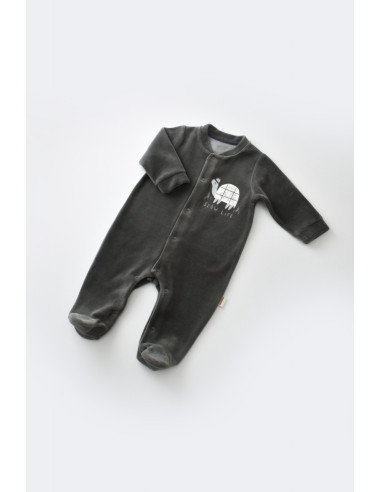 UP-BC-CSYK6020-0,Set Broscuta cu salopeta si body din 80%bumbac organic si 20% poliester - Antracit, Baby Cosy