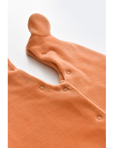 UP-BC-CSYK6021-0,Set Broscuta cu salopeta si body din 80%bumbac organic si 20% poliester - Portocaliu, Baby Cosy