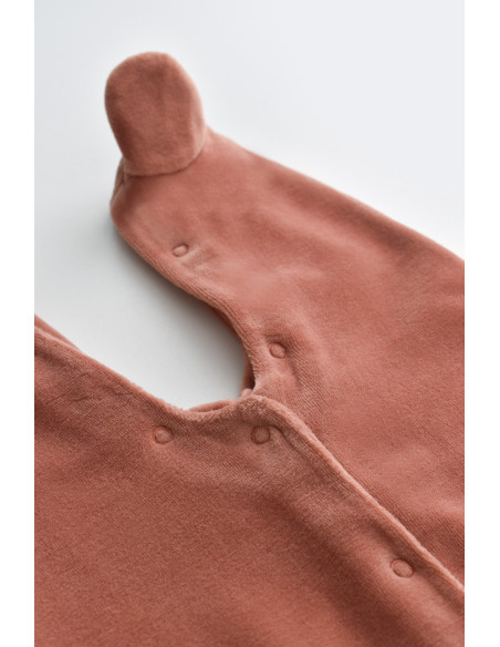 UP-BC-CSYK6022-0,Set Broscuta cu salopeta si body din 80%bumbac organic si 20% poliester - Caramiziu, Baby Cosy