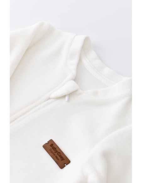 UP-BC-CSYK6027-3,Salopeta cu maneca lunga si fermoar din 80%bumbac organic si 20% poliester - Ecru, Baby Cosy