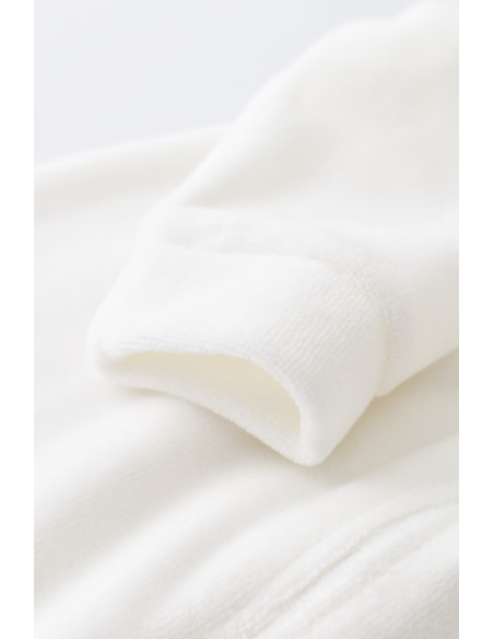 UP-BC-CSYK6027-3,Salopeta cu maneca lunga si fermoar din 80%bumbac organic si 20% poliester - Ecru, Baby Cosy