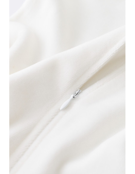 UP-BC-CSYK6027-3,Salopeta cu maneca lunga si fermoar din 80%bumbac organic si 20% poliester - Ecru, Baby Cosy