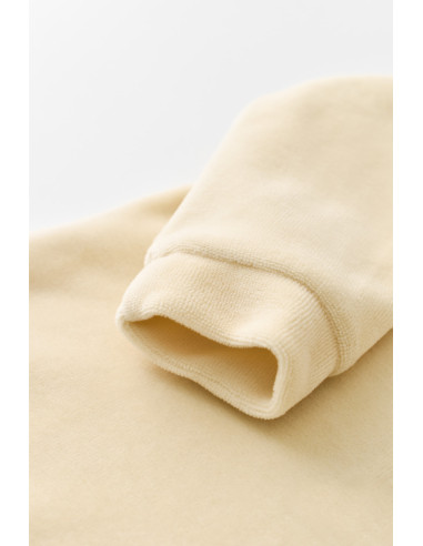 UP-BC-CSYK6028-3,Salopeta cu maneca lunga si fermoar din 80%bumbac organic si 20% poliester - Crem, Baby Cosy