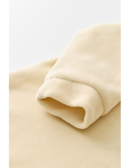 UP-BC-CSYK6028-3,Salopeta cu maneca lunga si fermoar din 80%bumbac organic si 20% poliester - Crem, Baby Cosy