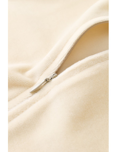 UP-BC-CSYK6028-3,Salopeta cu maneca lunga si fermoar din 80%bumbac organic si 20% poliester - Crem, Baby Cosy