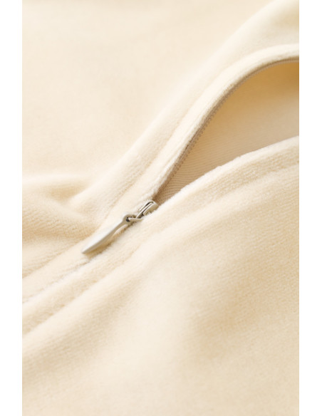 UP-BC-CSYK6028-3,Salopeta cu maneca lunga si fermoar din 80%bumbac organic si 20% poliester - Crem, Baby Cosy