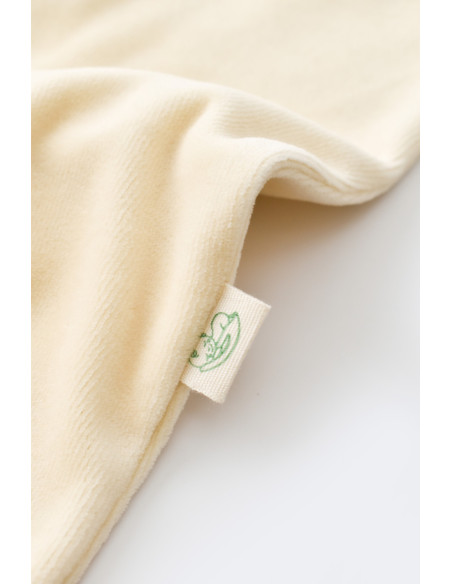 UP-BC-CSYK6028-3,Salopeta cu maneca lunga si fermoar din 80%bumbac organic si 20% poliester - Crem, Baby Cosy