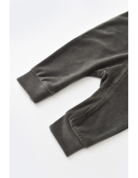 UP-BC-CSYK6029-3,Salopeta cu maneca lunga si fermoar din 80%bumbac organic si 20% poliester - Antracit, Baby Cosy