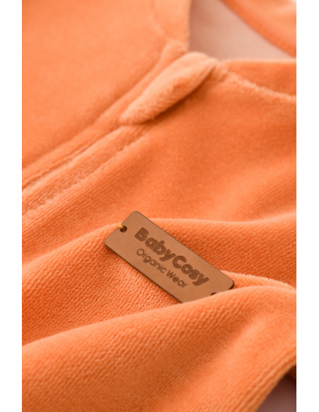 UP-BC-CSYK6030-3,Salopeta cu maneca lunga si fermoar din 80%bumbac organic si 20% poliester - Portocaliu, Baby Cosy