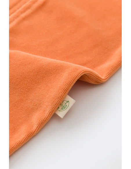 UP-BC-CSYK6030-3,Salopeta cu maneca lunga si fermoar din 80%bumbac organic si 20% poliester - Portocaliu, Baby Cosy