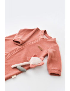 UP-BC-CSYK6031-3,Salopeta cu maneca lunga si fermoar din 80%bumbac organic si 20% poliester - Caramiziu, Baby Cosy 2