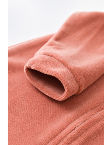 UP-BC-CSYK6031-3,Salopeta cu maneca lunga si fermoar din 80%bumbac organic si 20% poliester - Caramiziu, Baby Cosy