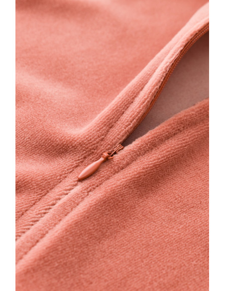 UP-BC-CSYK6031-3,Salopeta cu maneca lunga si fermoar din 80%bumbac organic si 20% poliester - Caramiziu, Baby Cosy