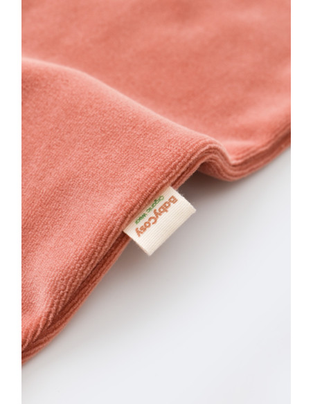 UP-BC-CSYK6031-3,Salopeta cu maneca lunga si fermoar din 80%bumbac organic si 20% poliester - Caramiziu, Baby Cosy