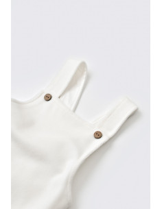 UP-BC-CSYK6032-3,Salopeta Velvet cu bretele din 80%bumbac organic si 20% poliester - Ecru, Baby Cosy 2