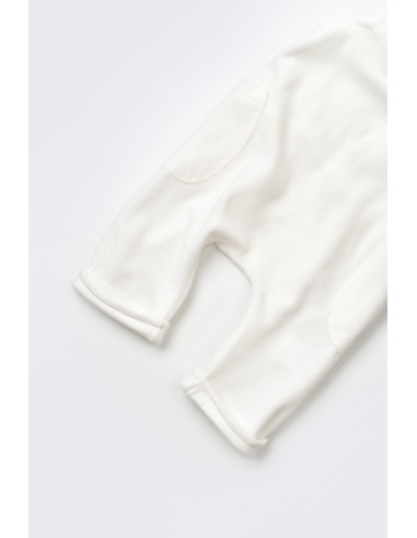 UP-BC-CSYK6032-3,Salopeta Velvet cu bretele din 80%bumbac organic si 20% poliester - Ecru, Baby Cosy