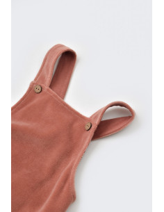 UP-BC-CSYK6036-3,Salopeta Velvet cu bretele din 80%bumbac organic si 20% poliester - Caramiziu, Baby Cosy 2