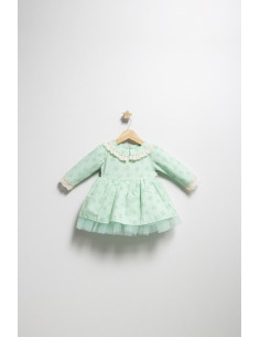 UP-tgs_382910,Rochita eleganta pentru fetite Elbise, Tongs baby, cu tulle si volane, Verde