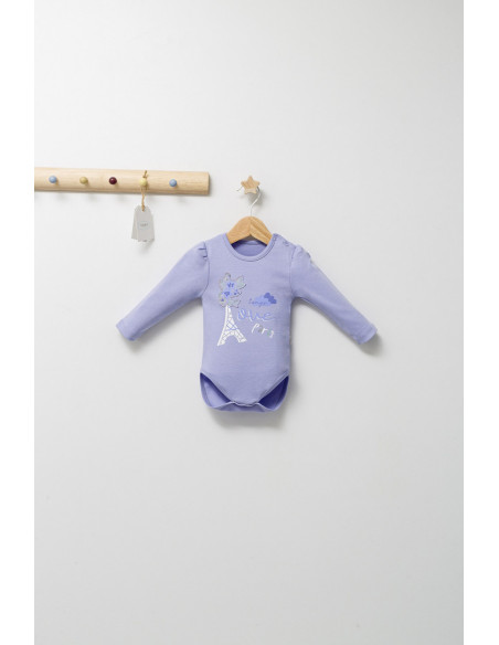 UP-tgs_4469_0,Set de 2 body-uri cu volanase pentru nou nascuti Paris, Tongs baby, mov