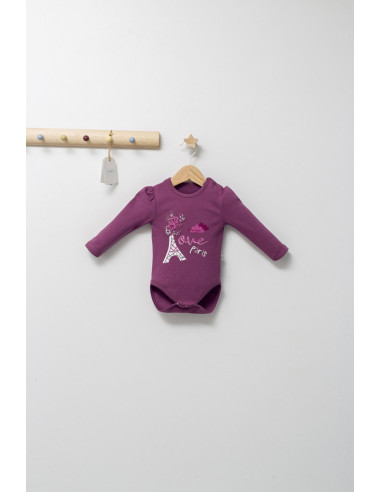 UP-tgs_4469_4,Set de 2 body-uri cu volanase pentru nou nascuti Paris, Tongs baby, roz (Marime: 3-6 Luni)