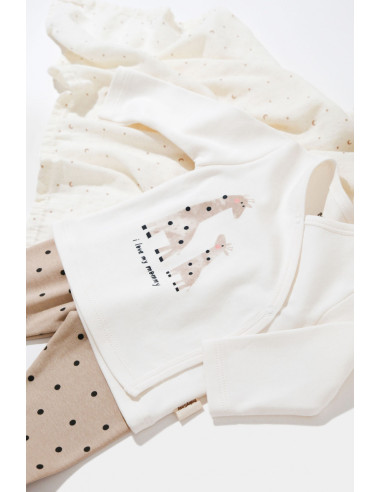 UP-BC-CSY5300-3,Set 5 piese Girafa, BabyCosy, 100% bumbac organic