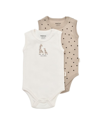 UP-BC-CSY5705-12,Set 2 body-uri fara maneci bebe unisex Girafa, Baby Cosy, 100% bumbac organic