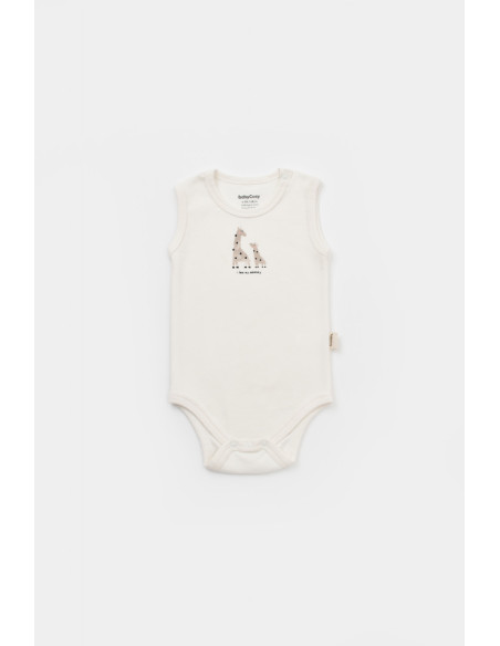 UP-BC-CSY5705-12,Set 2 body-uri fara maneci bebe unisex Girafa, Baby Cosy, 100% bumbac organic