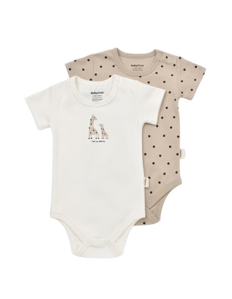 UP-BC-CSY5758-0,Set 2 body-uri bebe unisex Girafa, Baby Cosy, 100% bumbac organic