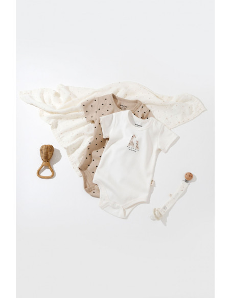 UP-BC-CSY5758-0,Set 2 body-uri bebe unisex Girafa, Baby Cosy, 100% bumbac organic